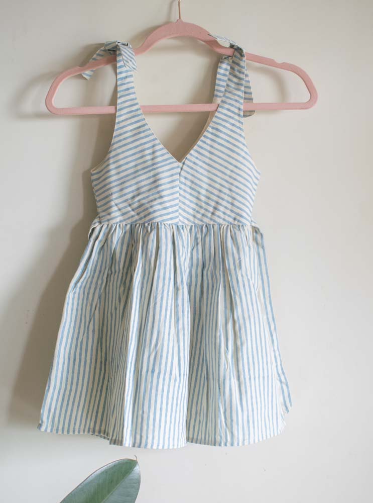 Sailor Striped Tie-Up Dress