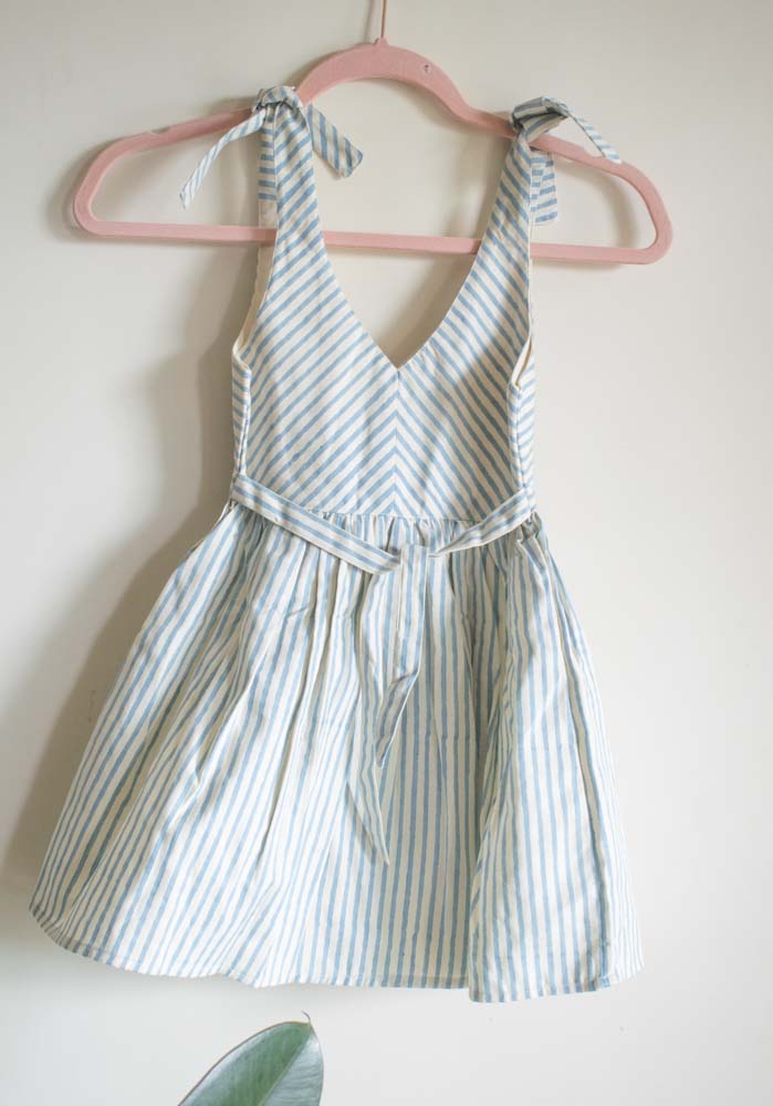 Sailor Striped Tie-Up Dress